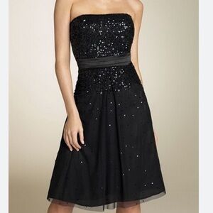 Adrianna Papell Elegant Black Strapless Dress size 4P